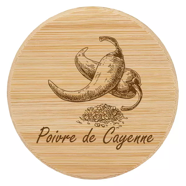 Couvercle i trä "Poivre de Cayenne" till WECK RR60 Couvercle i trä "Poivre de Cayenne" till WECK RR60