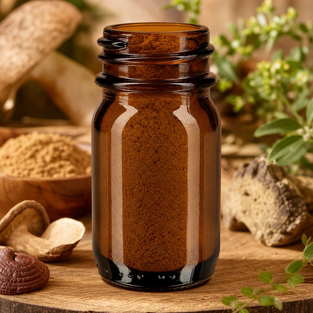 30ml flaska med bred hals, bärnstensfärgat glas Liten 30 ml flaska med vid hals av högkvalitativt bärnstensfärgat glas för pulver och tabletter