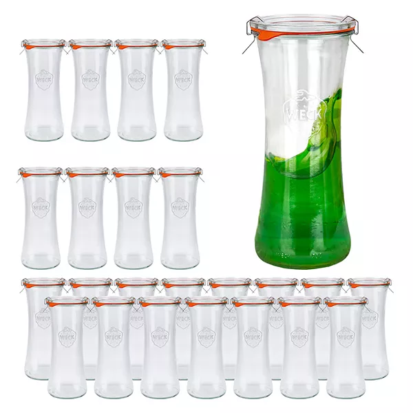 Set med 24 Weck-burkar 700 ml delikatessburk med glaslock Set med 24 Weck-burkar 700 ml delikatessburk med glaslock