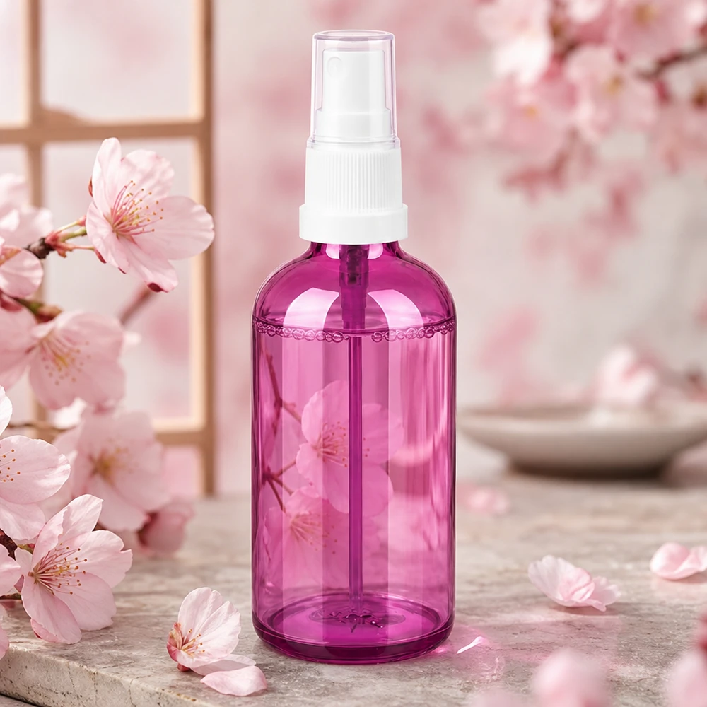 100ml sprayflaska vit/transparent Standard PurpleLine UT18/100 Liten 100 ml sprayflaska i transparent lila, perfekt för resor och när du är på språng