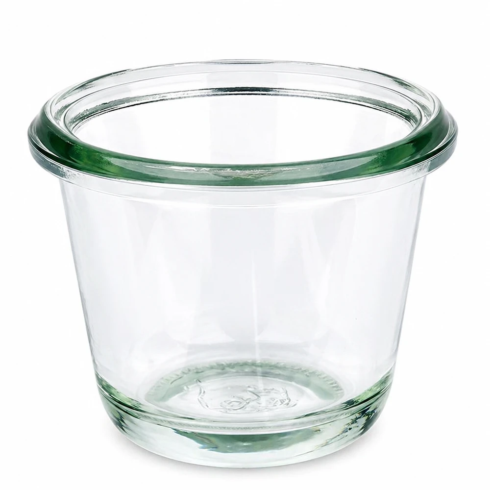 Tom 80 ml WECK gourmetburk RR60 av klarglas med karakteristisk pärlkant för konservering och inläggning