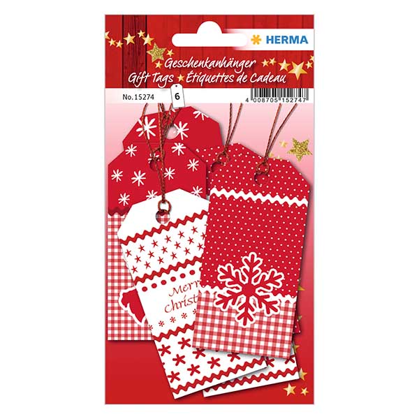 "Vit jul"-tagg (6 st) med glitter "Vit jul"-tagg (6 st) med glitter