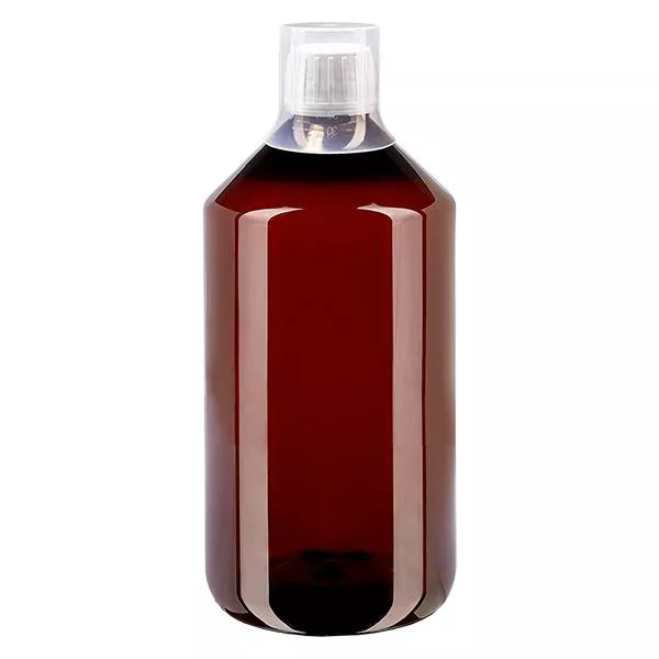 PET-flaska 750 ml med vitt lock, manipuleringssäkert lock + mugg PET-flaska 750 ml med vitt lock, manipuleringssäkert lock + mugg