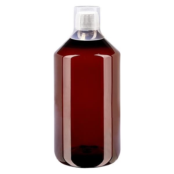 PET-flaska 750 ml med vitt lock, manipuleringssäkert lock + mugg PET-flaska 750 ml med vitt lock, manipuleringssäkert lock + mugg