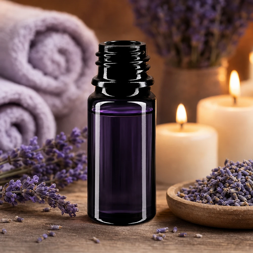 Violett glasflaska 5ml DIN 18 (Mironglas) Droppflaska Orion 5ml i violett premiumglas - UV-skydd för optimal hållbarhet för smakoljor