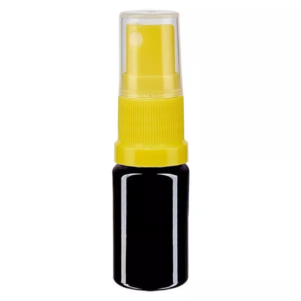 Apoteksflaska violett 5ml med gult spraylock Apoteksflaska violett 5ml med gult spraylock