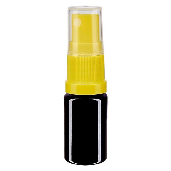 Apoteksflaska violett 5ml med gult spraylock Apoteksflaska violett 5ml med gult spraylock