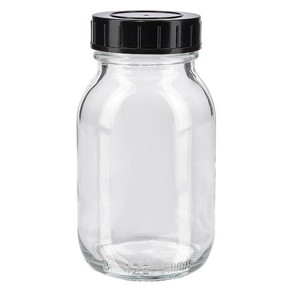 125 ml vidhalsad flaska i klarglas med skruvkork 125 ml vidhalsad flaska i klarglas med skruvkork