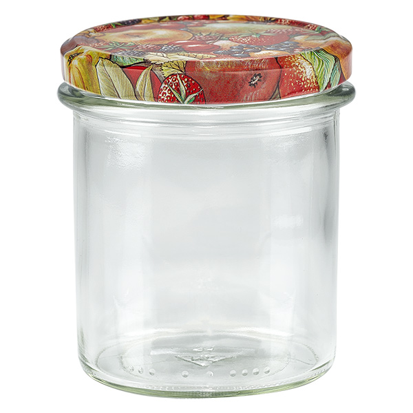 350 ml Krossade glasögon + BasicSeal-lock med fruktdekor UNiTWIST