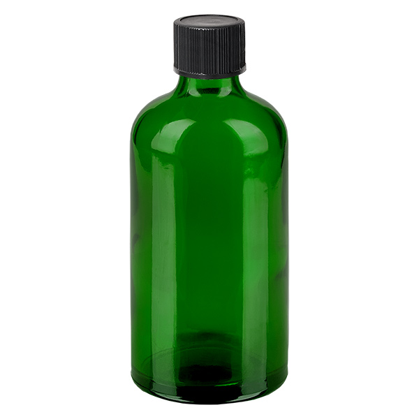 100ml Droppflaska 1mm svart standardförslutning GreenLine UT18/100