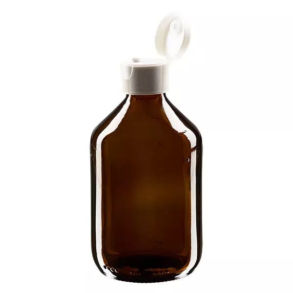 300ml medicinflaska brun, med flip-top lock ApoGlas