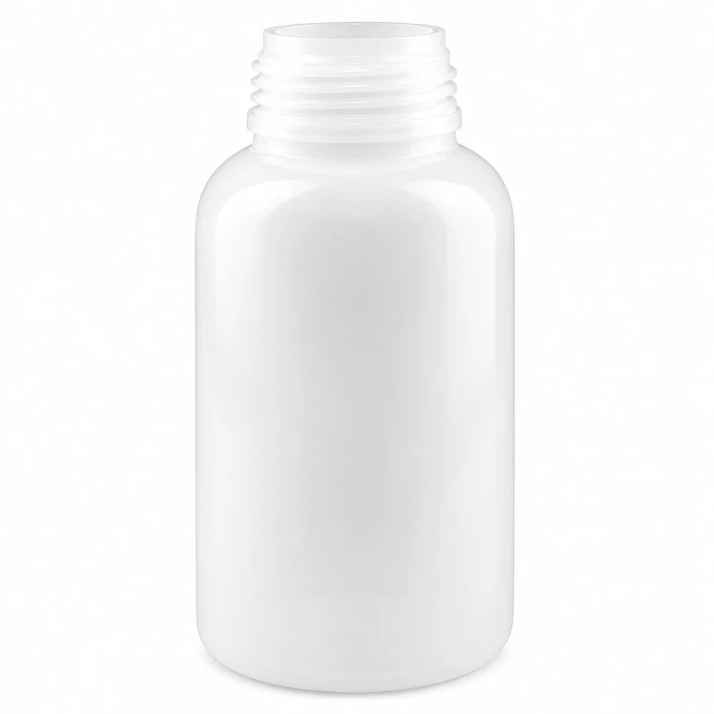 500ml laboratorieflaska med bred hals utan lock 500 ml laboratorieflaska med vid hals av vit plast utan lock, för laboratorie- och industriellt bruk