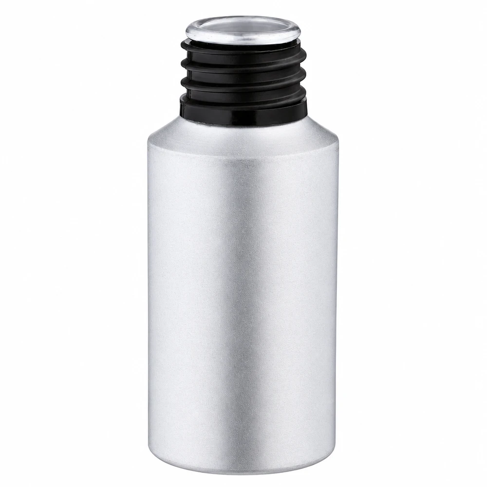 30 ml flaska i picklad aluminium 30 ml flaska i matt silverfärgad aluminium för eteriska oljor och kosmetika