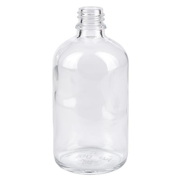Klar glasflaska 100ml DIN 18