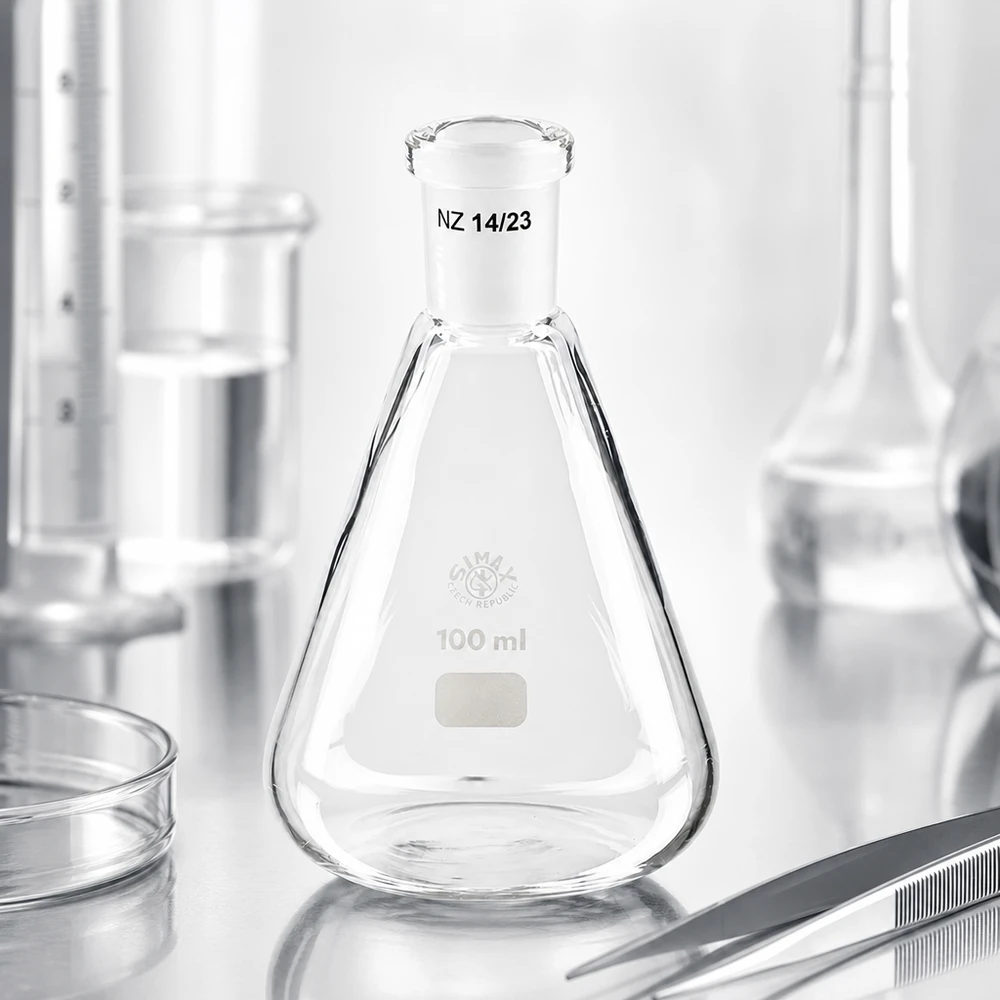 Erlenmeyerkolv 100ml med standard slipad fog (14/23)