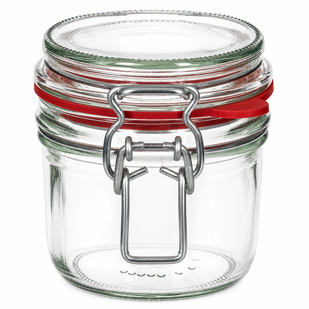 255 ml förvaringsburk av typ G med klämförslutning UN.. 255ml Vorratsglas mit Bügelverschluss und roter Dichtung - praktisches Einmachglas für Küche und Vorratshaltung