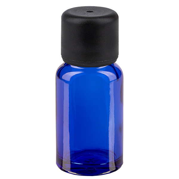 10ml flaska 11mm skruvkork svart säkerhetslock BlueLine UT18/10