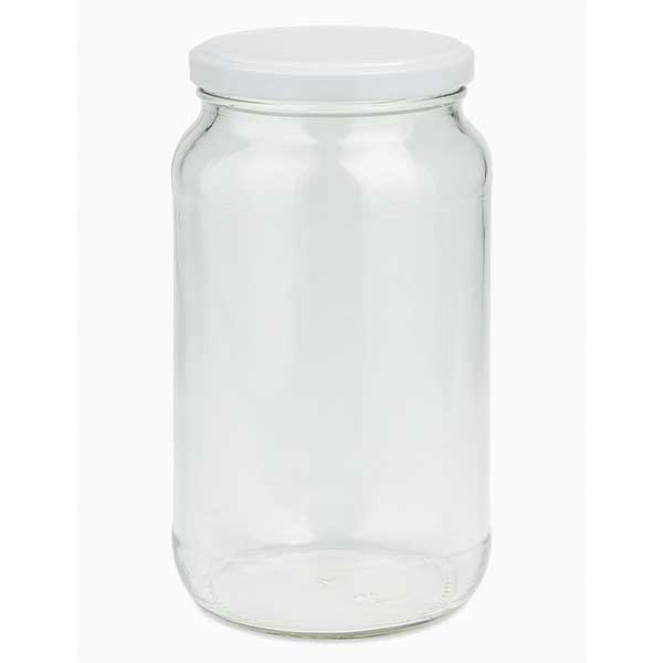 1062ml rund burk med BasicSeal-lock vit UNiTWIST