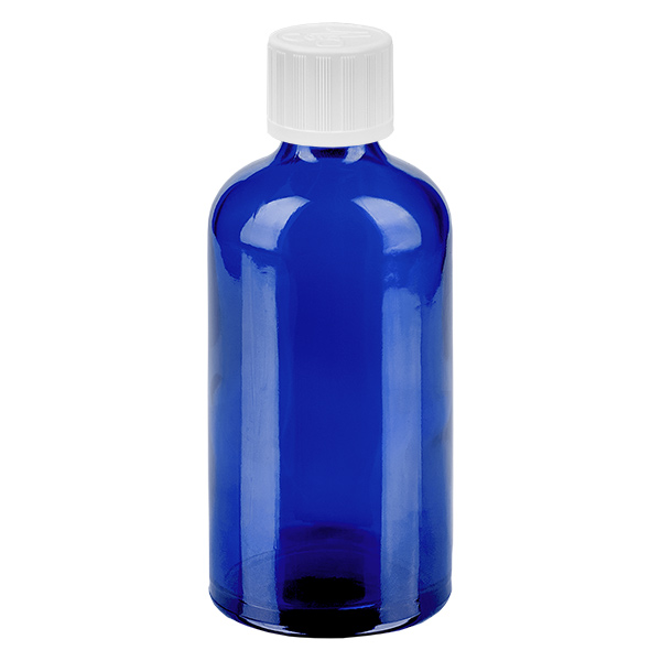 100ml droppflaska svart 1,2mm vit standard förslutning BlueL. UT18/100
