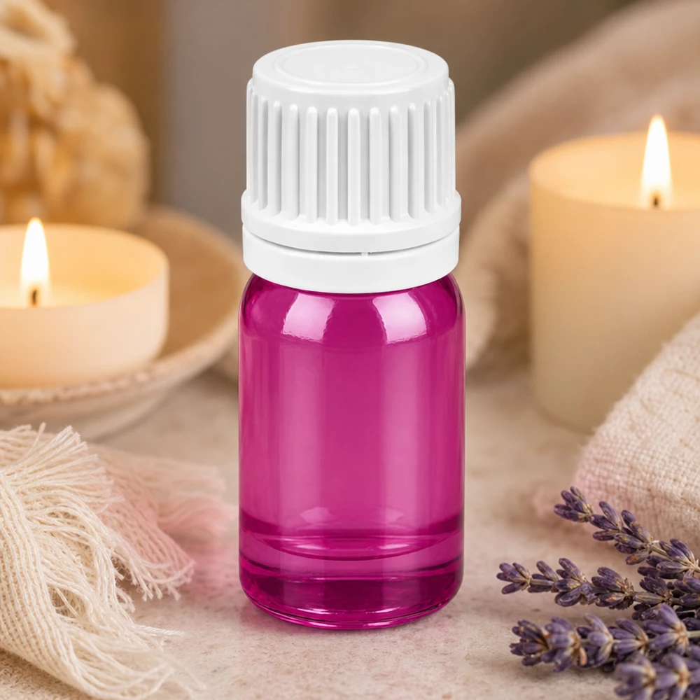 5 ml droppflaska med 0,7 mm doseringsöppning PurpleLine transparent lila för exakt portionering