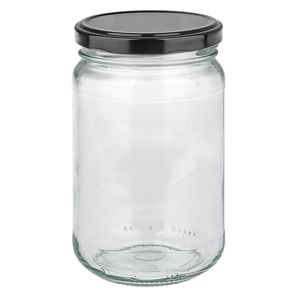 Rund burk 305 ml med lock BasicSeal svart UNiTWIST