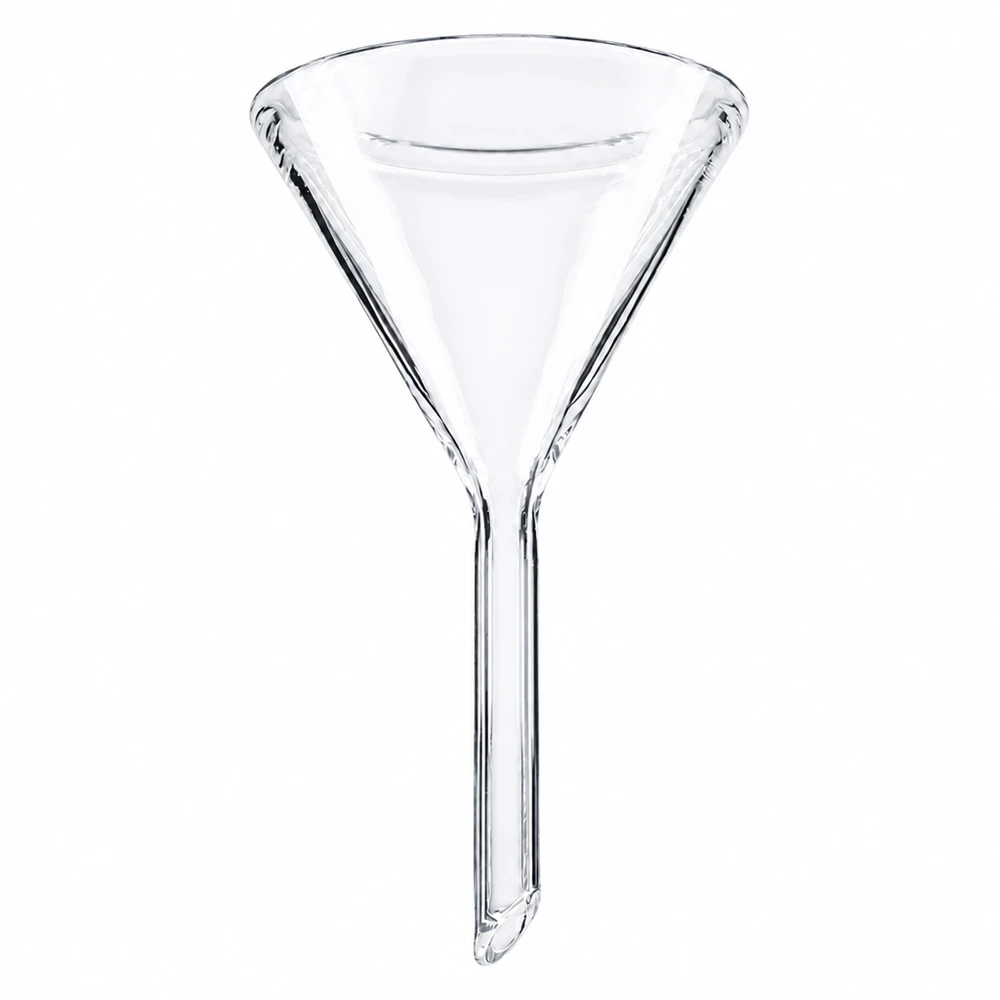 Tratt ø45mm borosilikat vinkel 60 kort stil Borosilikat tratt 45mm diameter transparent kort modell för laboratorium