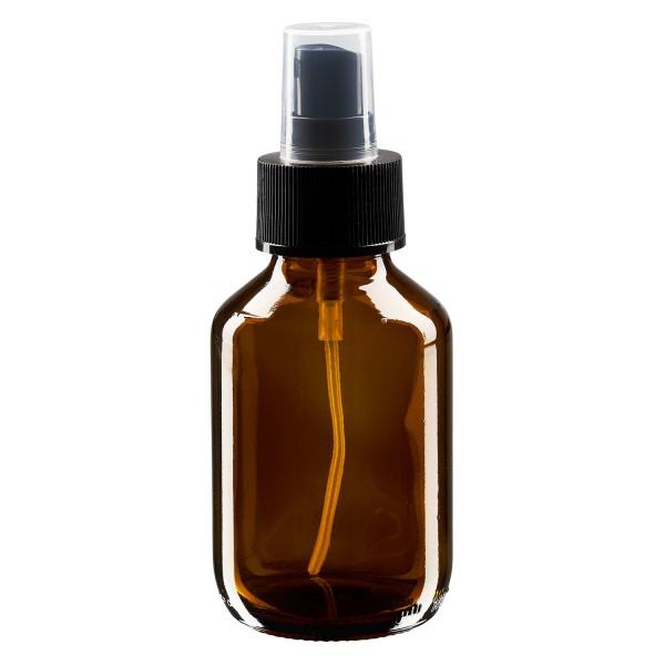 100ml medicinflaska brun, pumpförstärkare svart ApoGlas