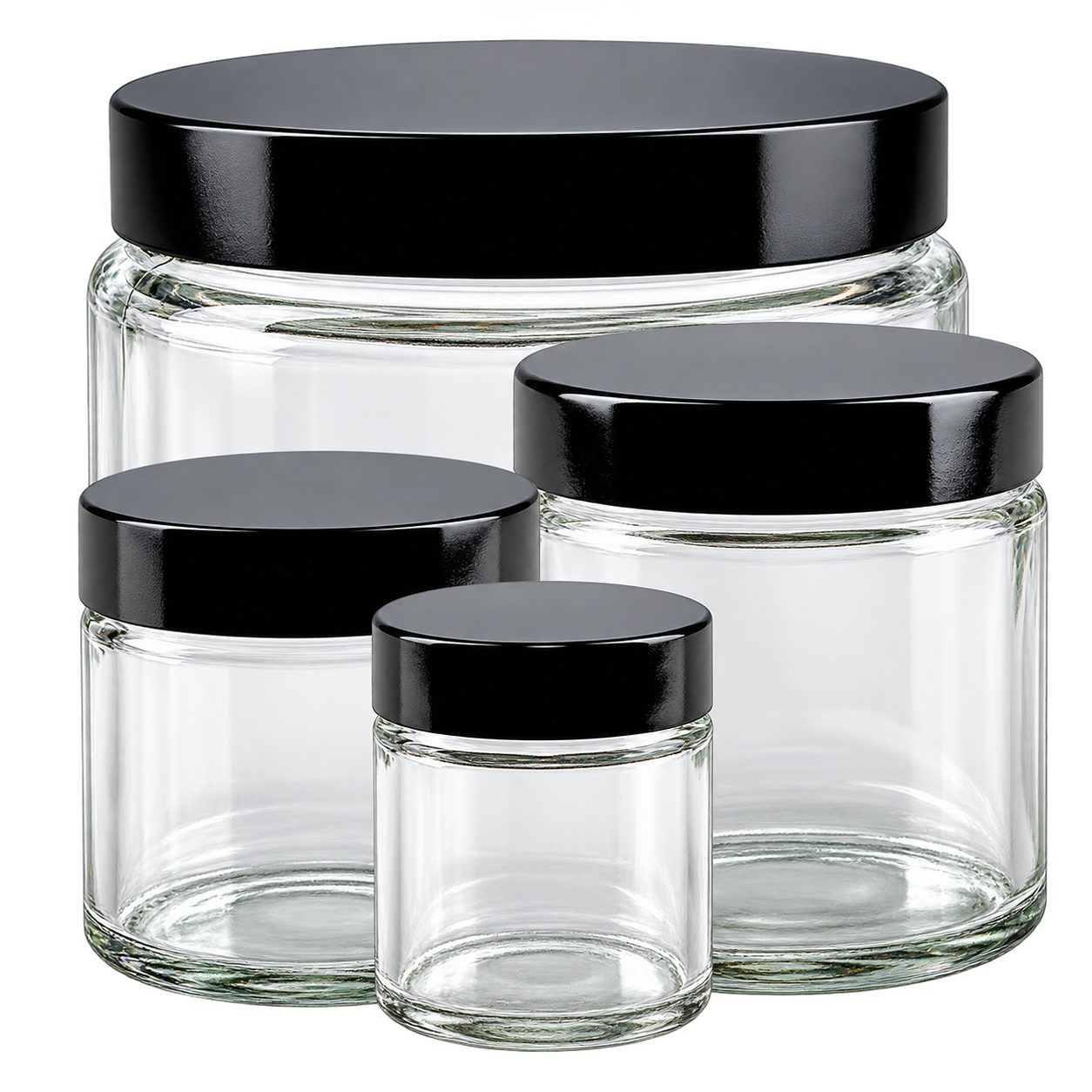 Glasburkar i transparent glas
