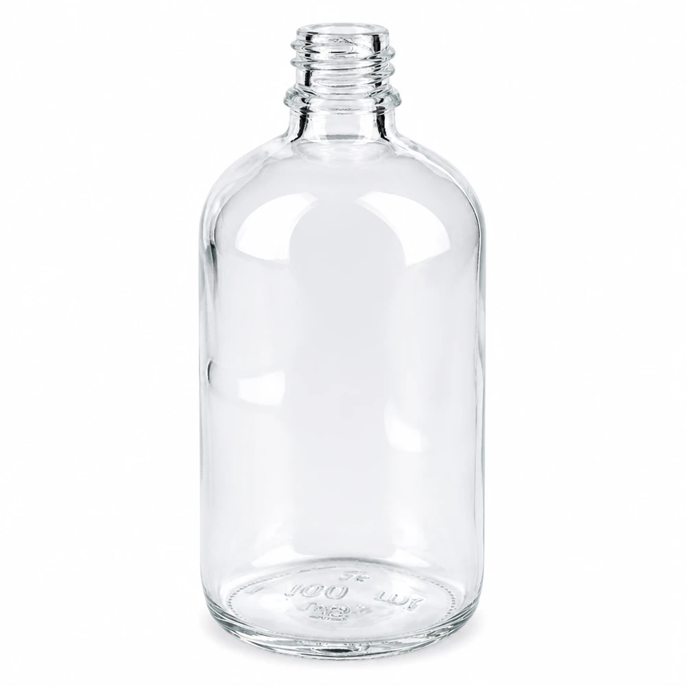 100 ml klar apoteksflaska ApoGlas tillverkad av transparent glas för farmaceutiska tillämpningar