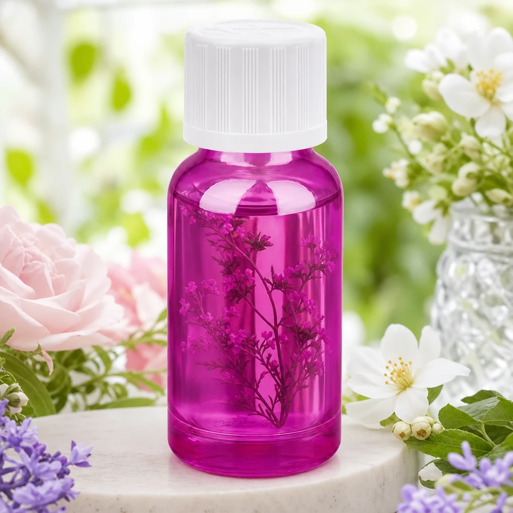 20 ml droppflaska 1,2 mm vit standard barnsäker PurpleLine.UT18/20 Praktisk 20 ml droppflaska i livlig lila med botaniskt innehåll för naturliga essenser