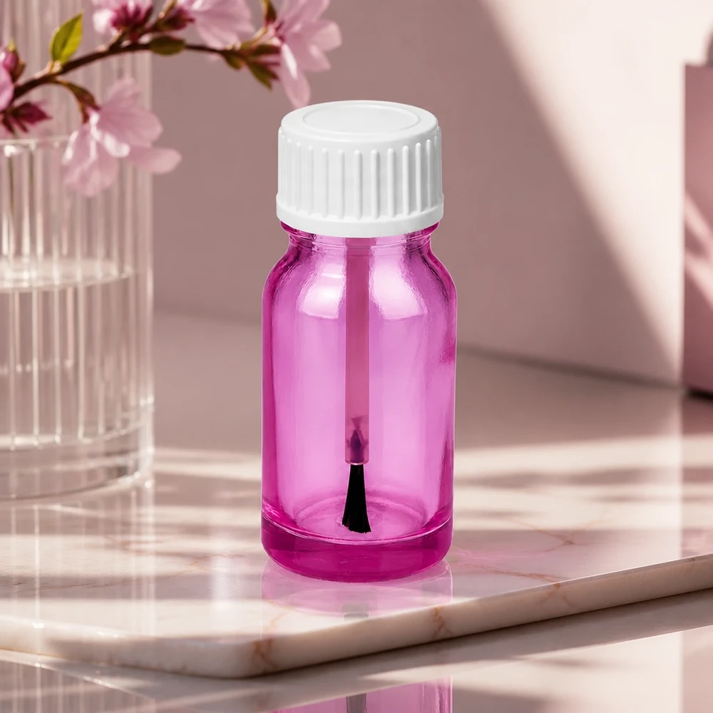 10ml borstflaska vit standard PurpleLine UT18/10 10ml borstflaska av transparent plast med vitt lock STD PurpleLine UT18/10