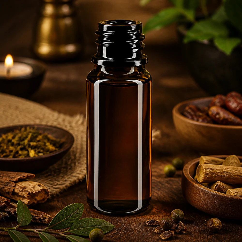 Premium Mironglass-flaska 10ml DIN 18 brunviolett för professionell aromaterapi