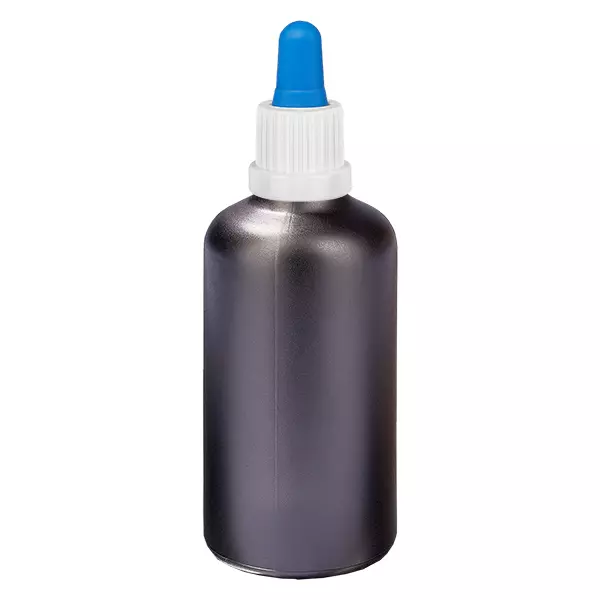 100ml pipettflaska vit/blå med manipulationsskyddat lock BlackL. UT18/100 100ml pipettflaska vit/blå med manipulationsskyddat lock BlackL. UT18/100