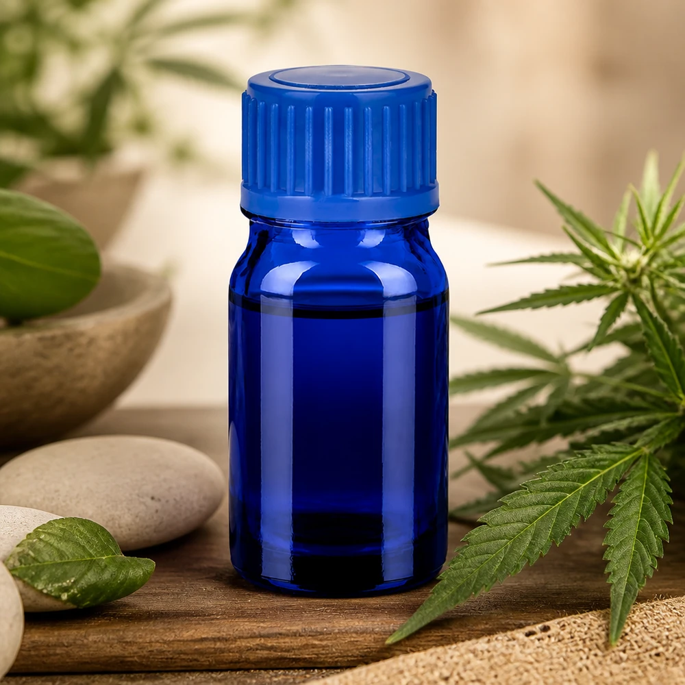 Blue STD BlueLine glasflaska 5ml med robust skruvlock för säker förvaring