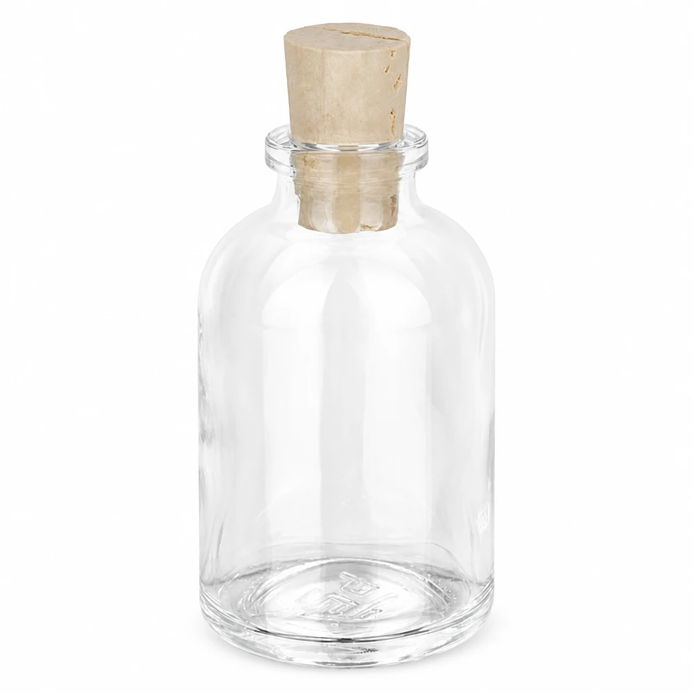 Klarglasflaska 50ml med kork 11/14mm Leere Klarglasflasche 50ml mit passendem Korken 11/14mm für vielseitige Verwendung