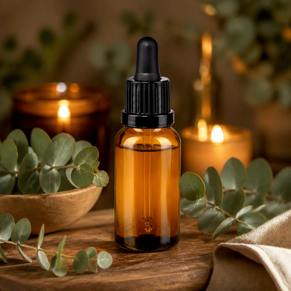 20 ml pipettflaska svart med tamperförslutning BrownLine UT18/20 Högkvalitativ 20 ml bärnstensfärgad glasflaska med pipettlock för professionell aromaterapi och wellness