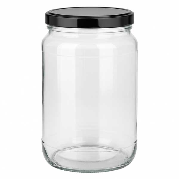 1700ml rund burk med BasicSeal-lock svart UNiTWIST