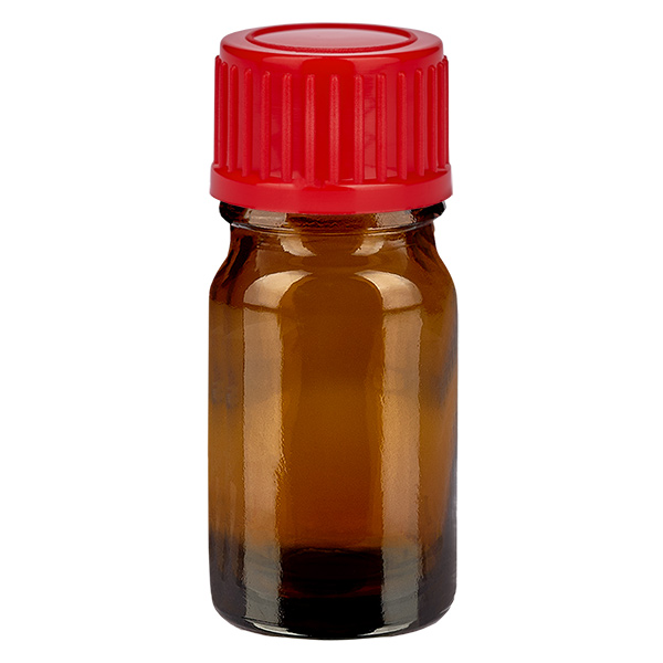 5ml flaska 11mm skruvkork röd standard BrownLine UT18/5