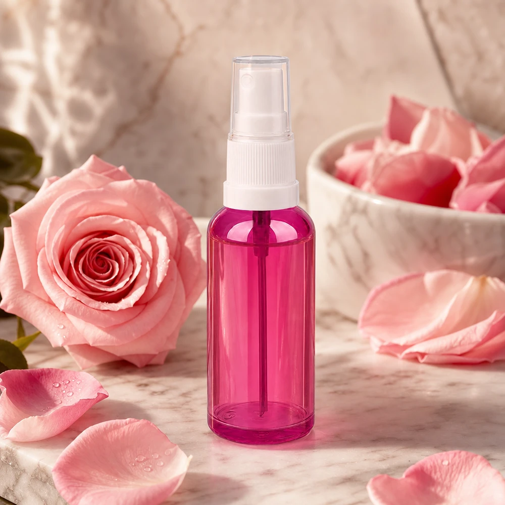 50ml sprayflaska vit/transparent Standard PurpleLine UT18/50 Tom 50 ml sprayflaska i transparent lila med vitt sprayhuvud för DIY-kosmetika