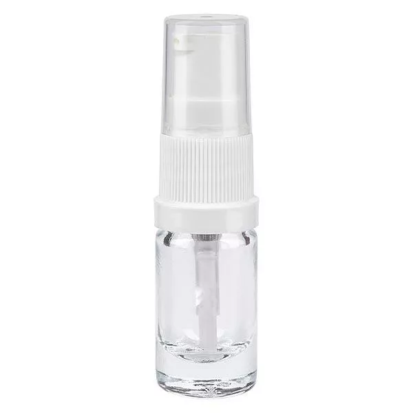 Apoteksflaska klar 5ml lotionpump vit standard Apoteksflaska klar 5ml lotionpump vit standard