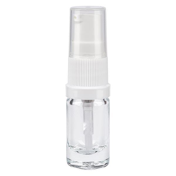 Apoteksflaska klar 5ml lotionpump vit standard