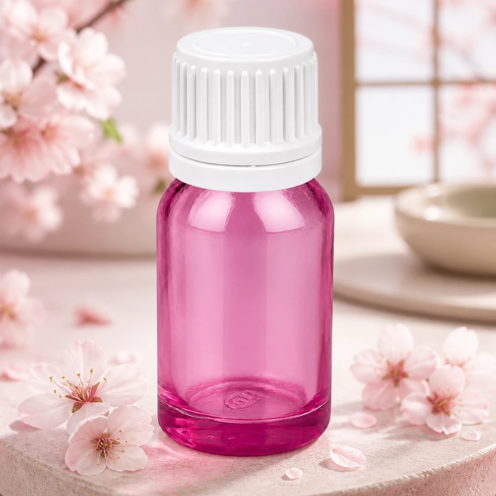 Kompakt violett glasflaska 10ml med exakt dropplock för PurpleLine aromaterapi