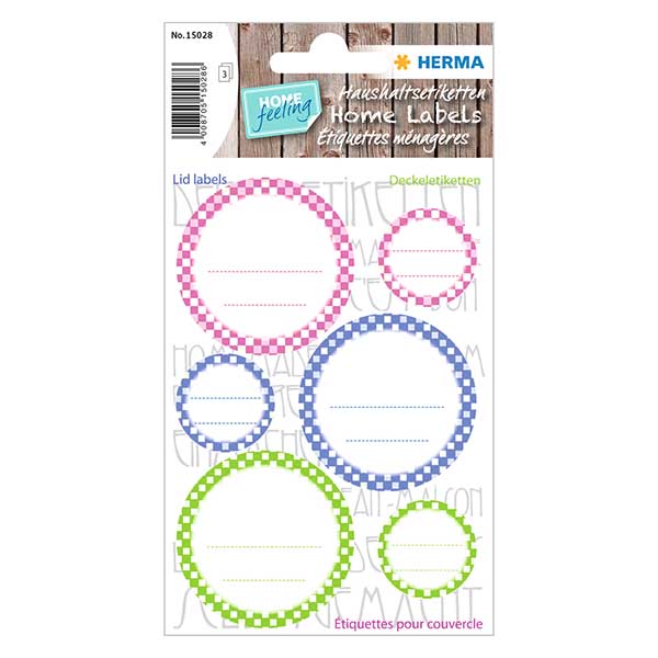 Locketiketter färgade (18 klistermärken) ø24/44mm