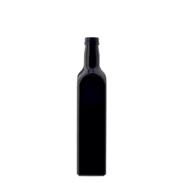 Oljeflaska i violett glas 500ml fyrkantig, UNI 31,5x24 Oljeflaska i violett glas 500ml fyrkantig, UNI 31,5x24