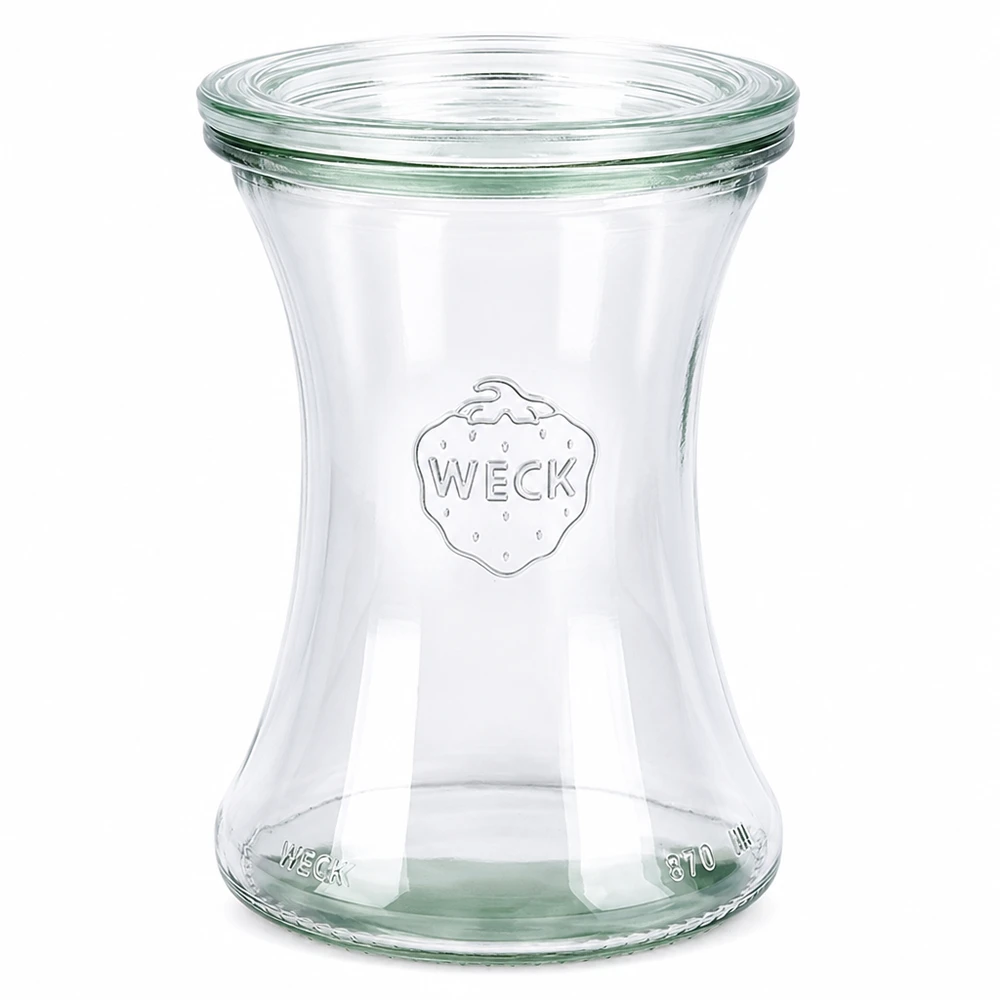 370 ml delikatessburk med glaslock, WECK RR80 WECK delikatessburk 370 ml med glaslock RR80 tom konserveringsburk transparent med WECK-logotyp