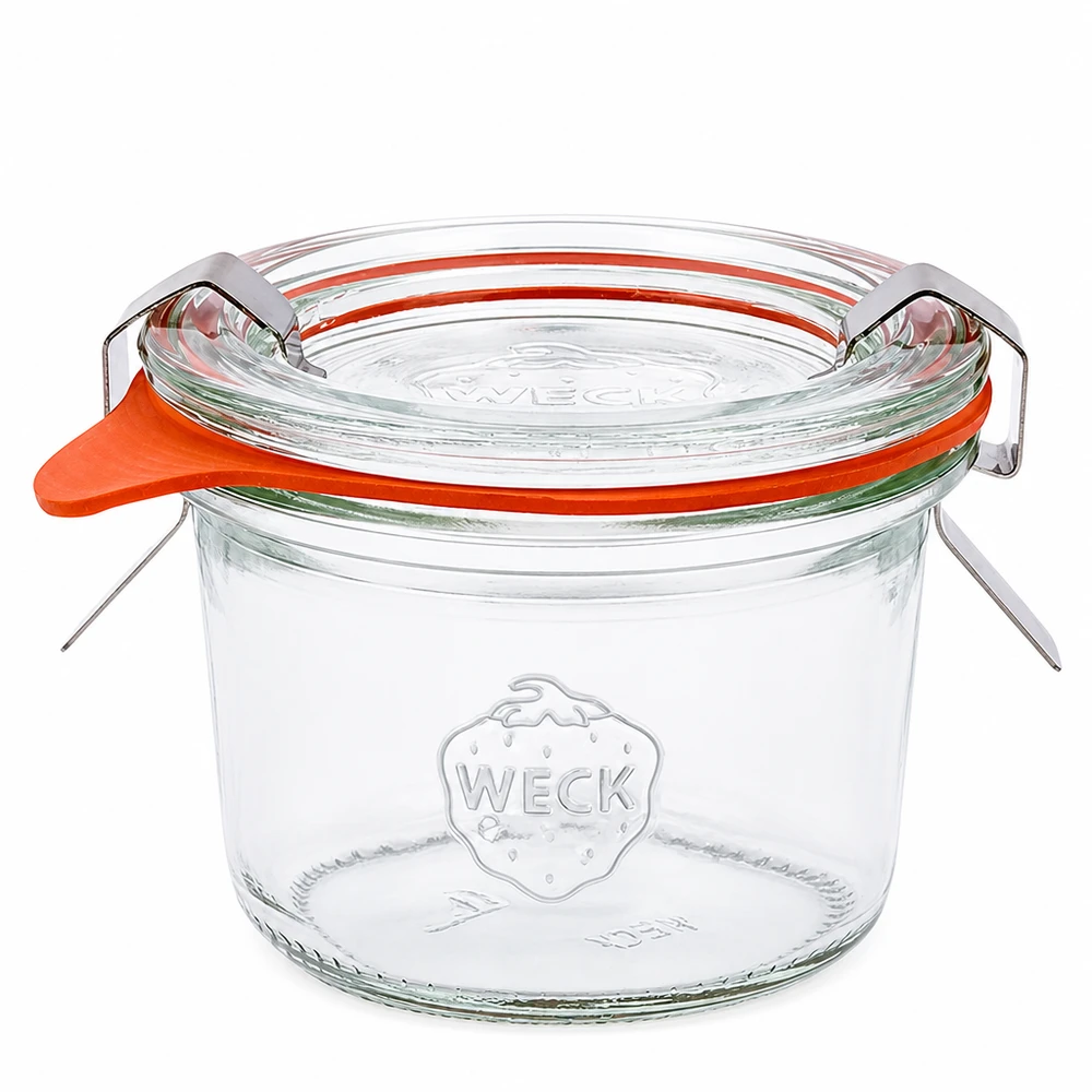 80ml Krossade glasögon komplett WECK RR60 80 ml WECK RR60 murarburk med glaslock och gummiring för konservering och förvaring