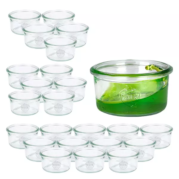 Set med 24 Weck-glas, 165 ml. Set med 24 Weck-glas, 165 ml.