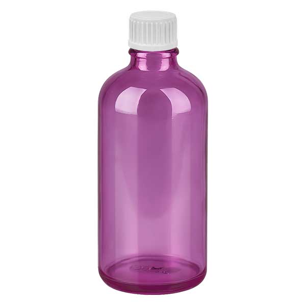 100ml (globule) flaska 3mm hällring vit Standard PurpleLine. UT18/100