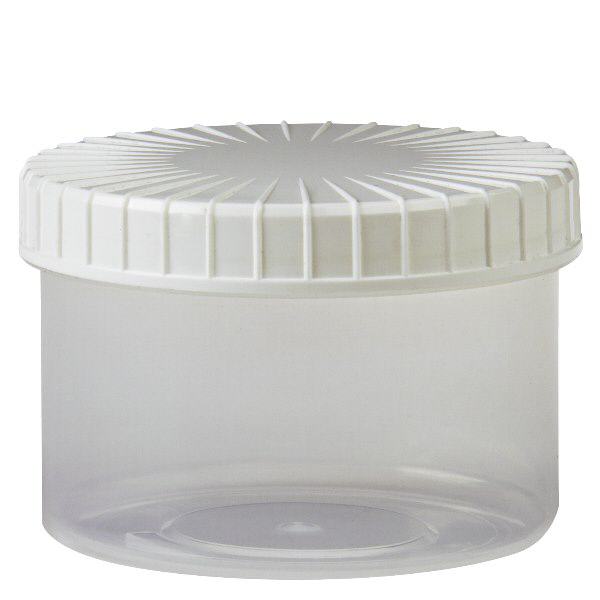 Transparent skruvburk 250 ml med räfflad försegling Transparent skruvburk 250 ml med räfflad försegling