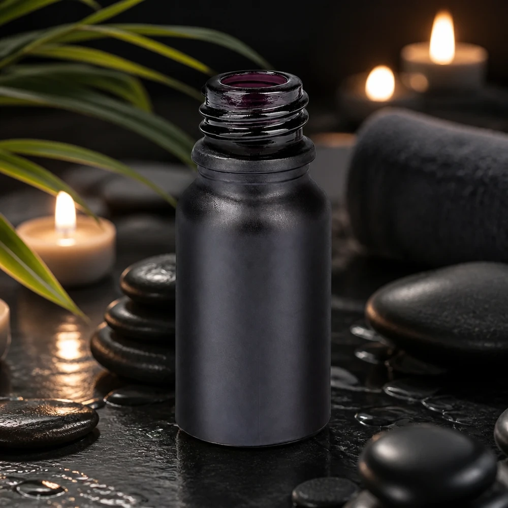 Elegant 10 ml apoteksflaska BlackLine UT18/10 UNiTWIST för elegant aromaterapi och wellness